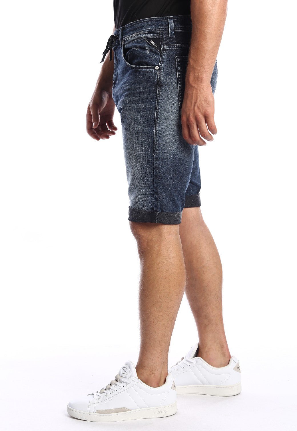 ג'ינס ברמודה עם שפשוף גברים