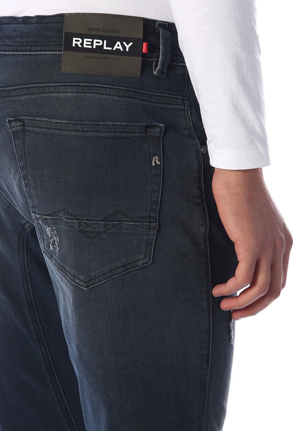 ג'ינס Kovic Super Slim משופשף לגברים - Replay