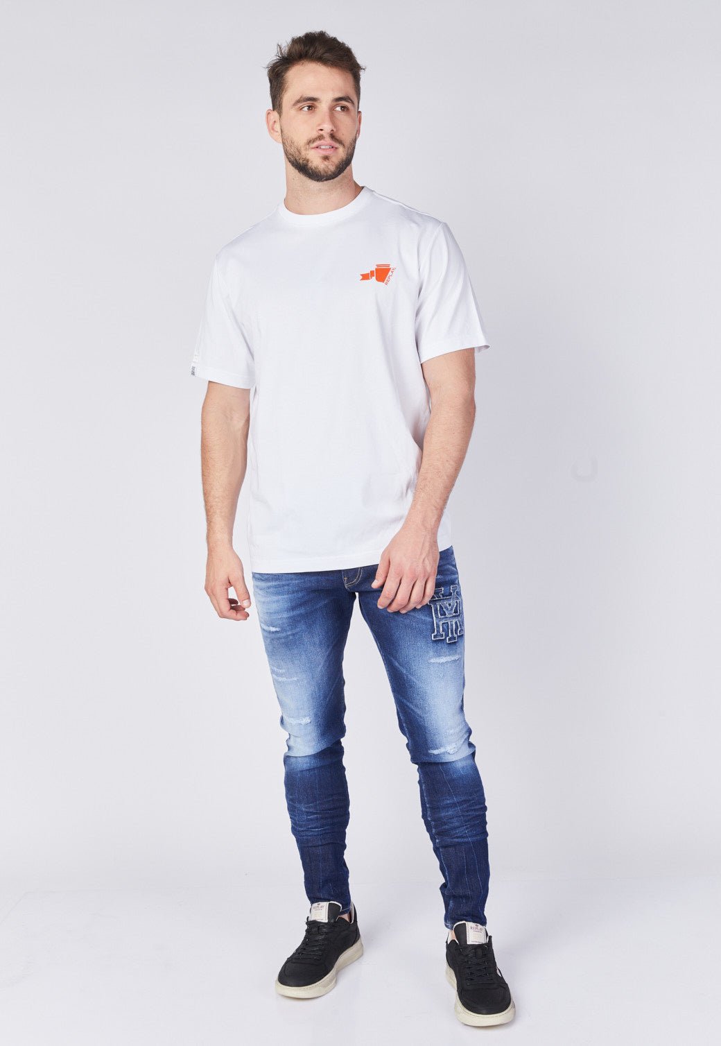 ג'ינס Slim Fit BRONNY עם פאץ' אותיות דנים גברים - Replay