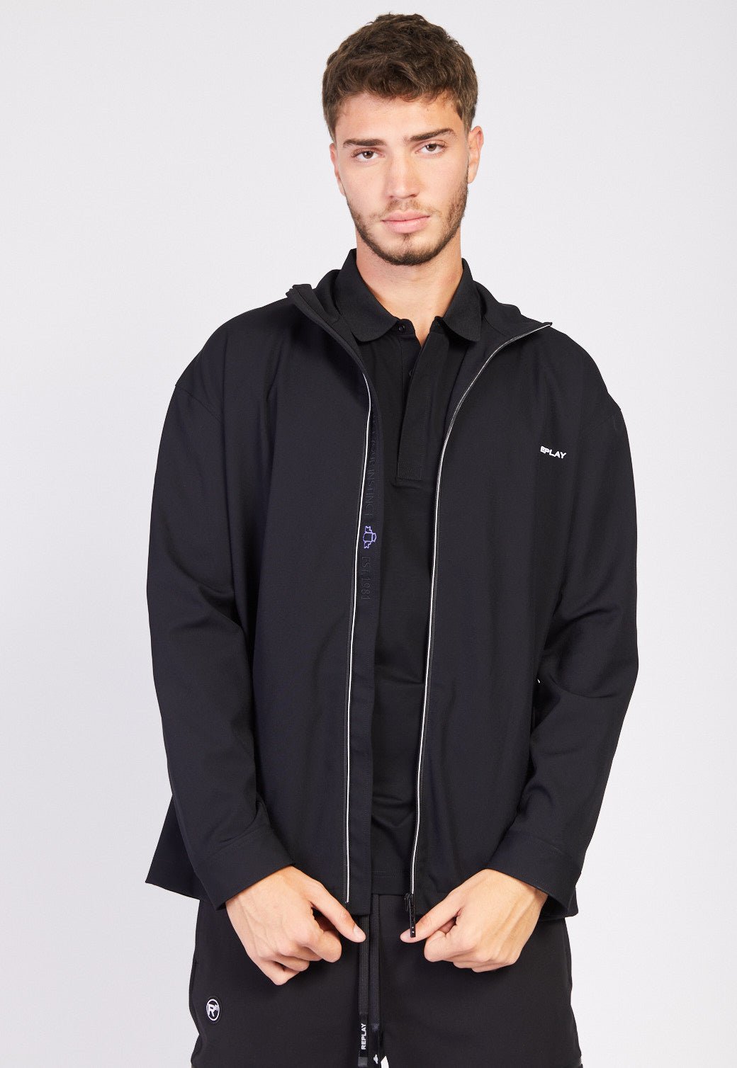 ג'קט מרוכסן לוגו קווילט גברים - Replay