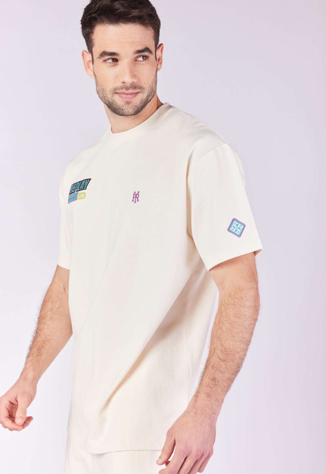 טי שירט אוברסייז עם לוגו גברים - Replay