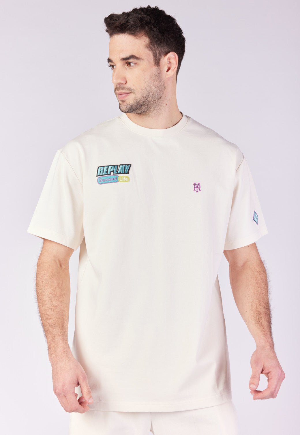 טי שירט אוברסייז עם לוגו גברים - Replay