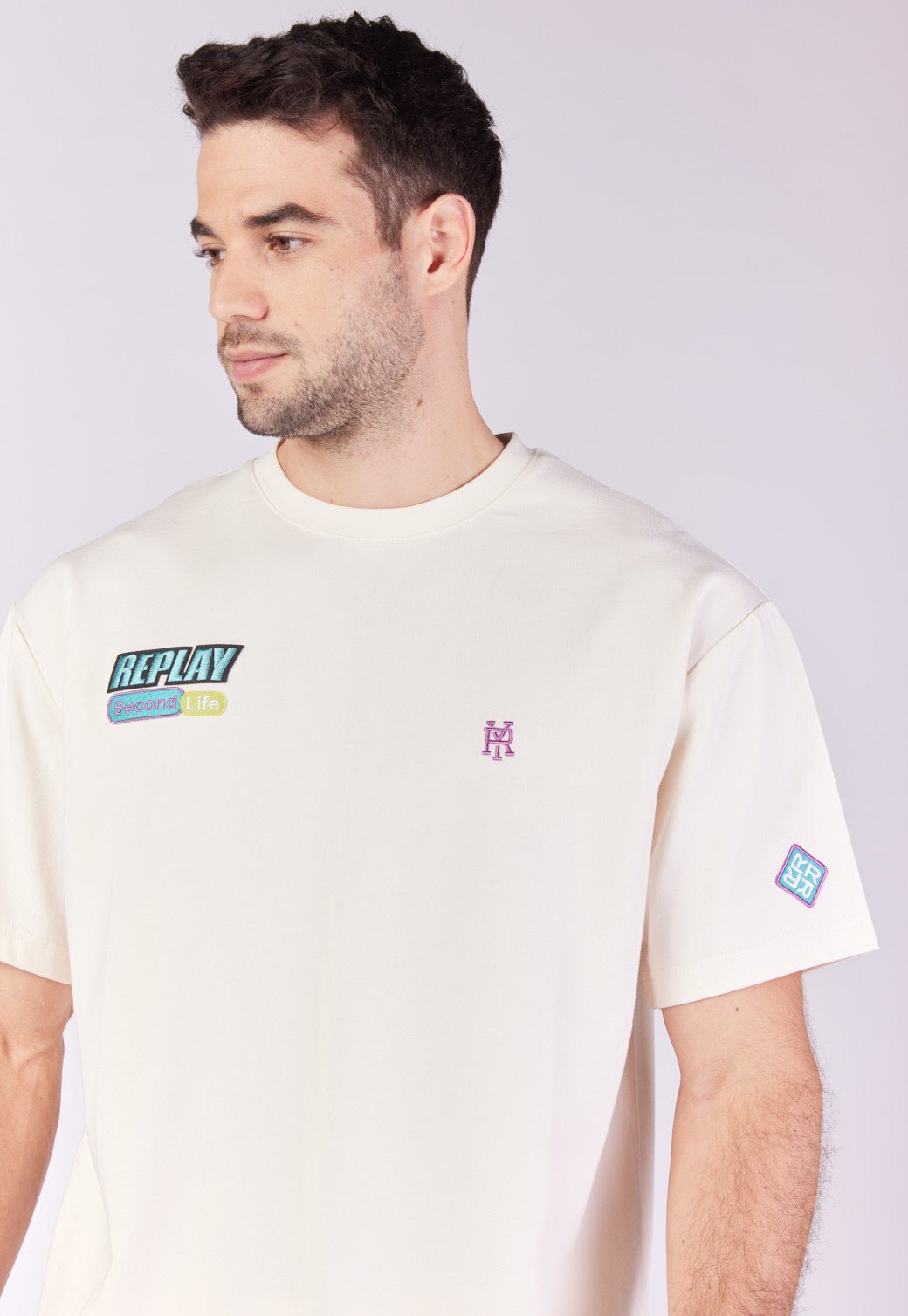 טי שירט אוברסייז עם לוגו גברים - Replay