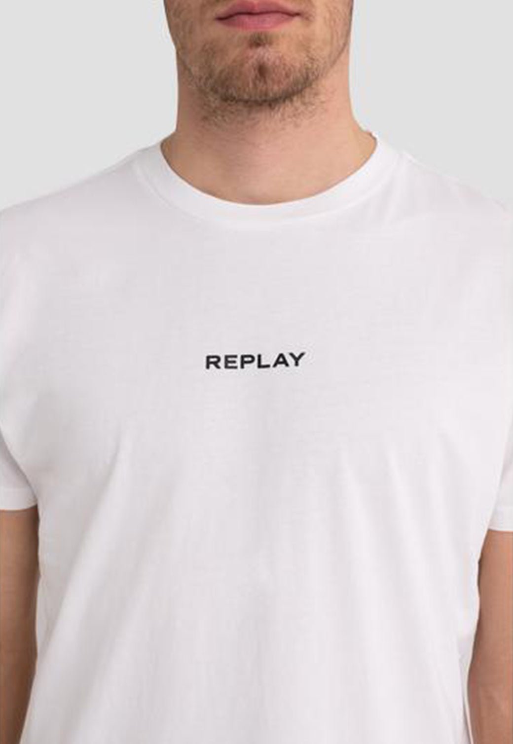 טי שירט קצרה במראה דהוי גברים - Replay