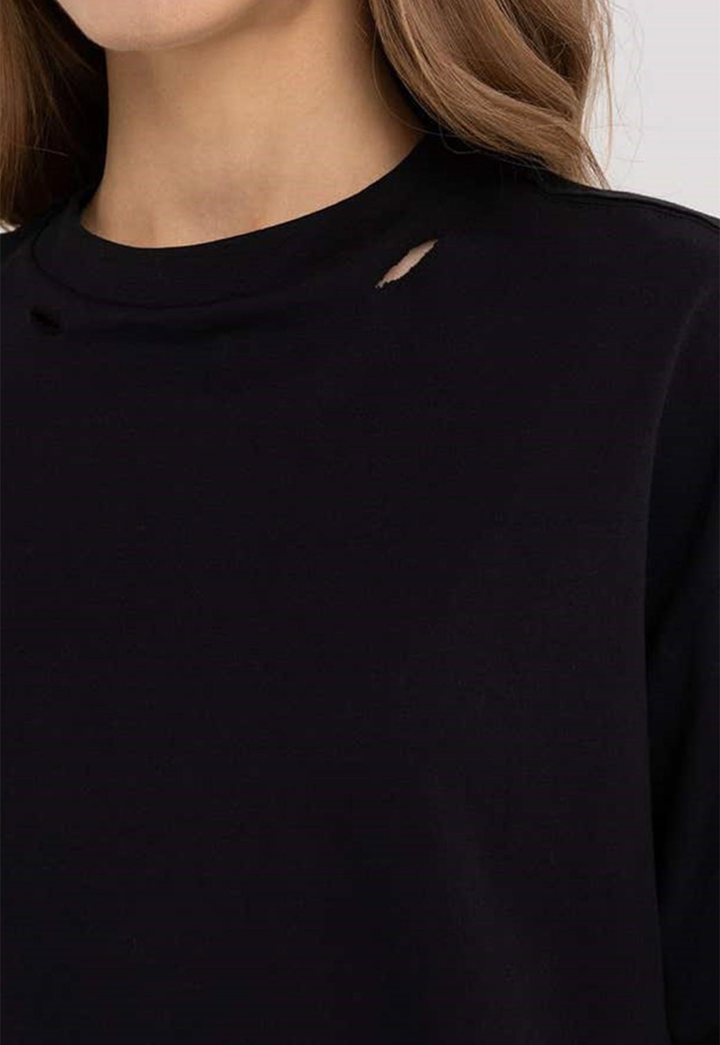 טי שירט קצרה קרופ עם הדפס נשים - Replay