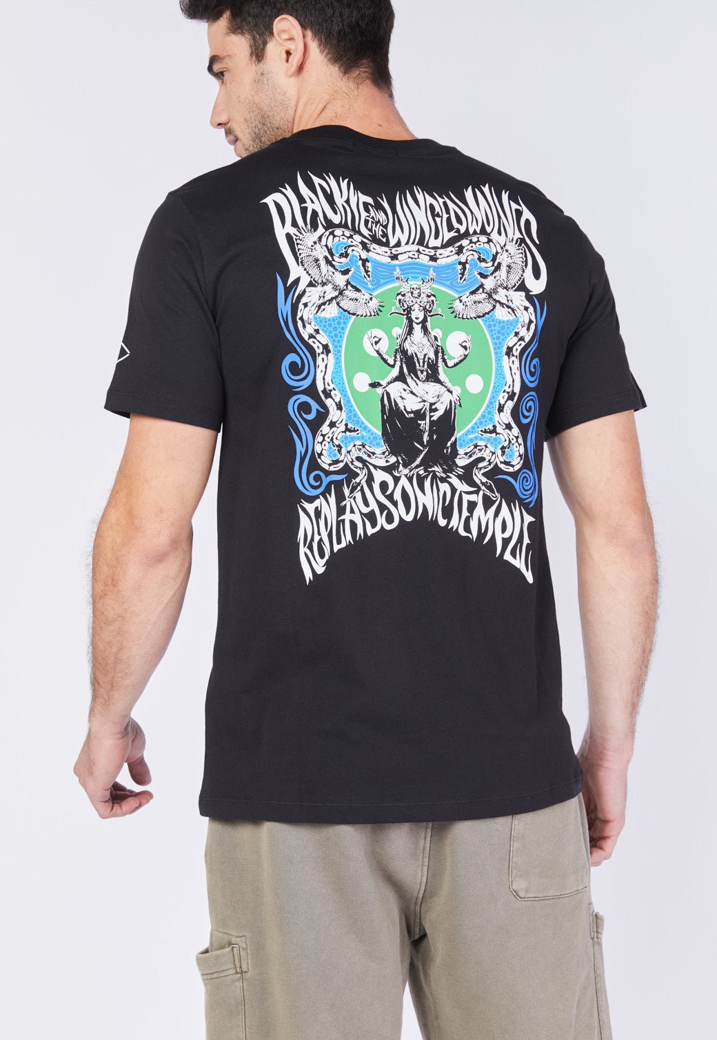 טי שירט קצרה עם הדפס בגב גברים - Replay