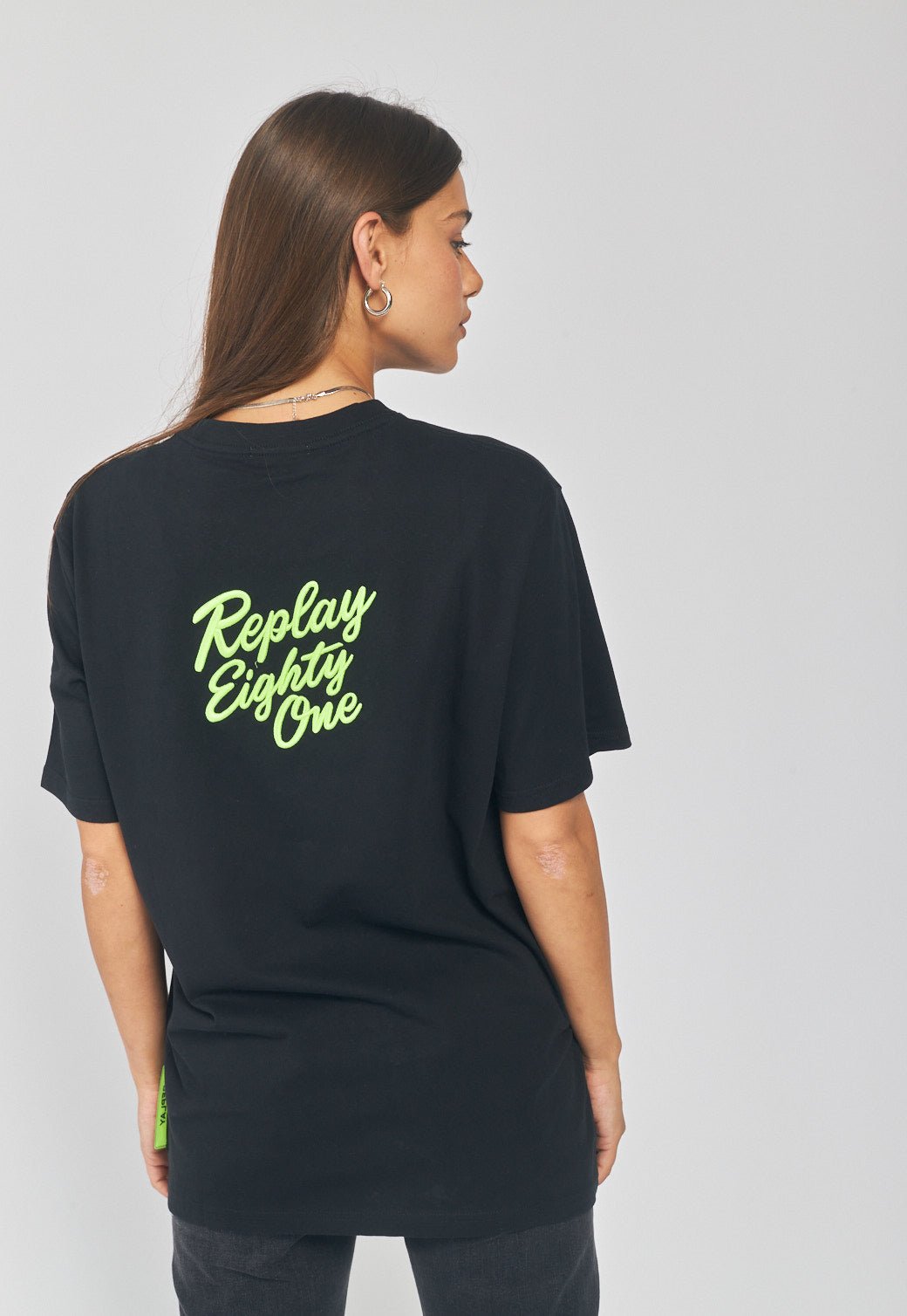 טי שירט קצרה עם הדפס נשים - Replay