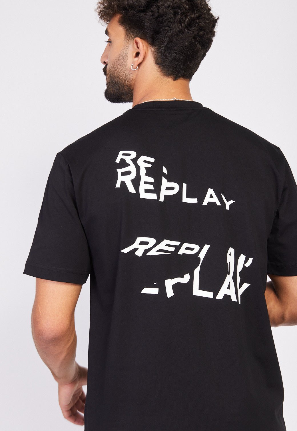 טי שירט קצרה עם לוגו גברים - Replay