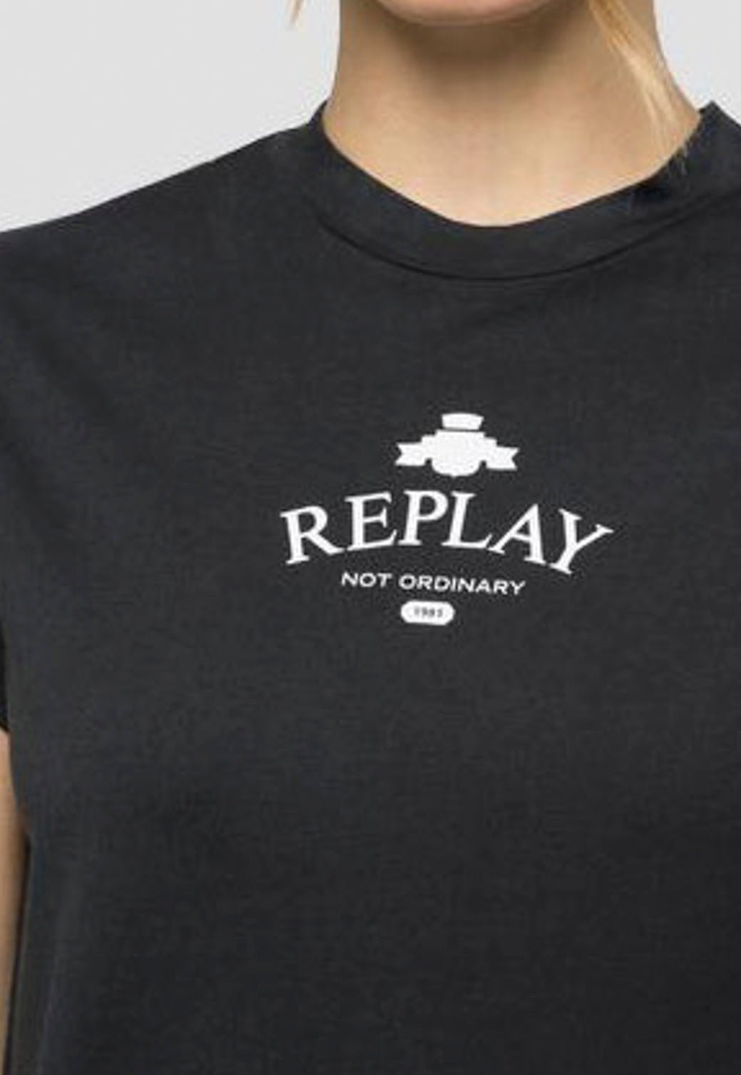 טי שירט קצרה עם לוגו נשים - Replay