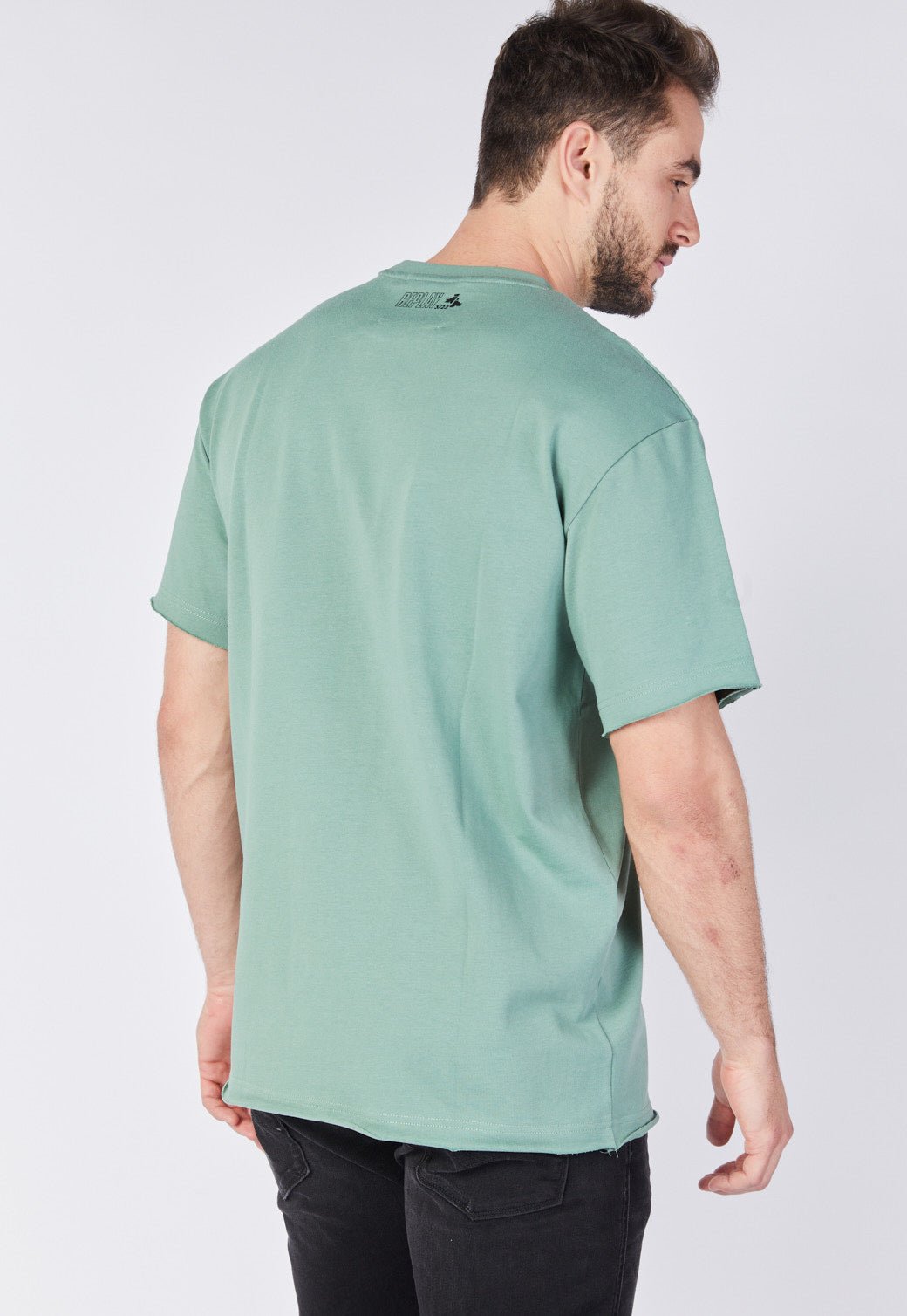 טי שירט קצרה עם רקמה בחזה גברים - Replay