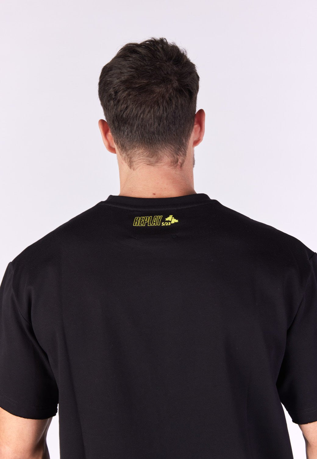 טי שירט קצרה עם רקמה בחזה גברים - Replay