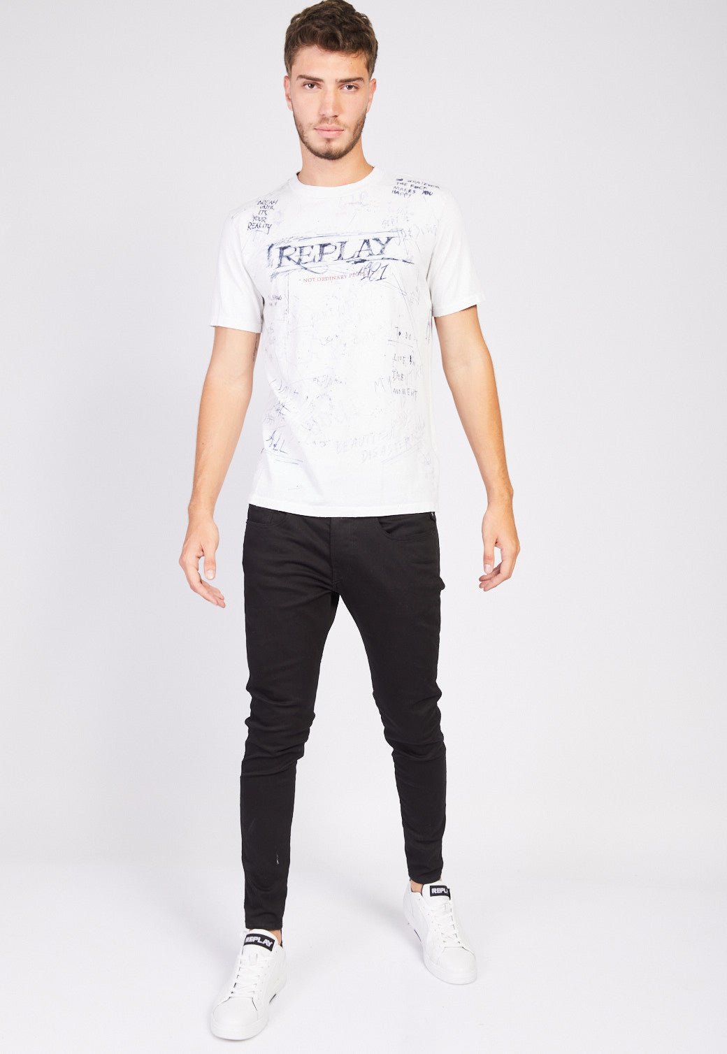 טי שירט קצרה נוטבוק גברים - Replay