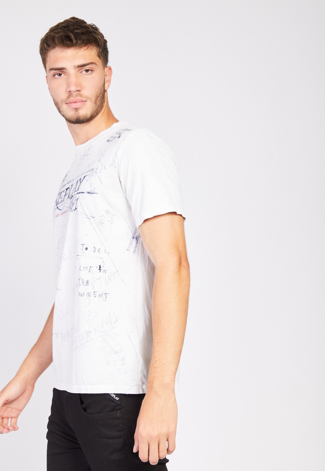 טי שירט קצרה נוטבוק גברים - Replay