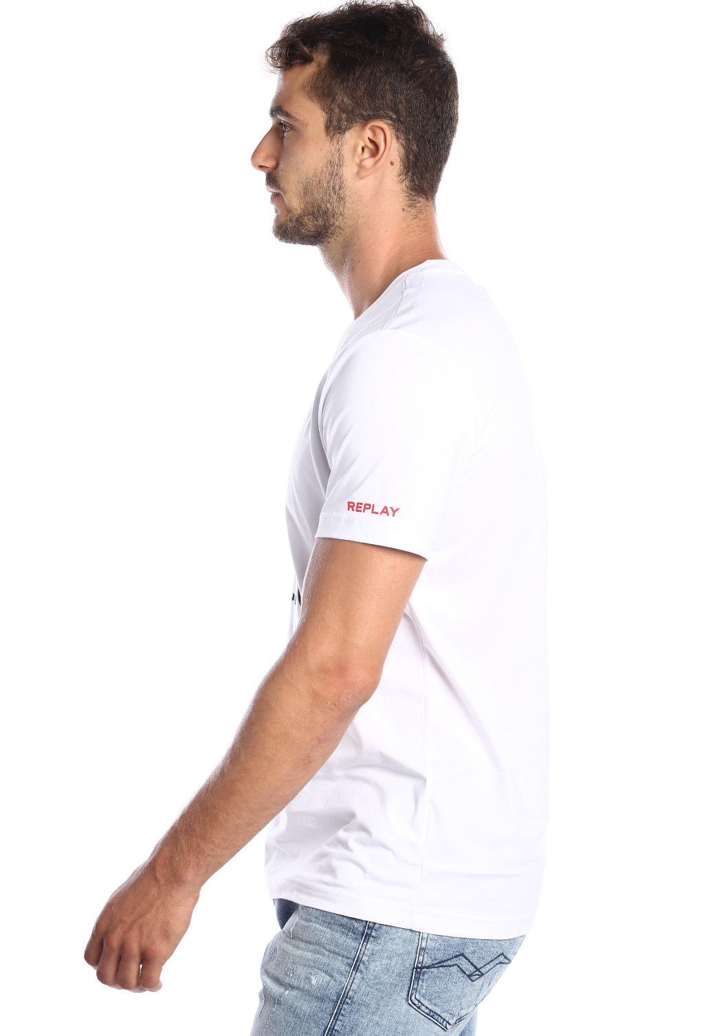 טי שירט קצרה TRUST YOUR INSTINCT גברים - Replay