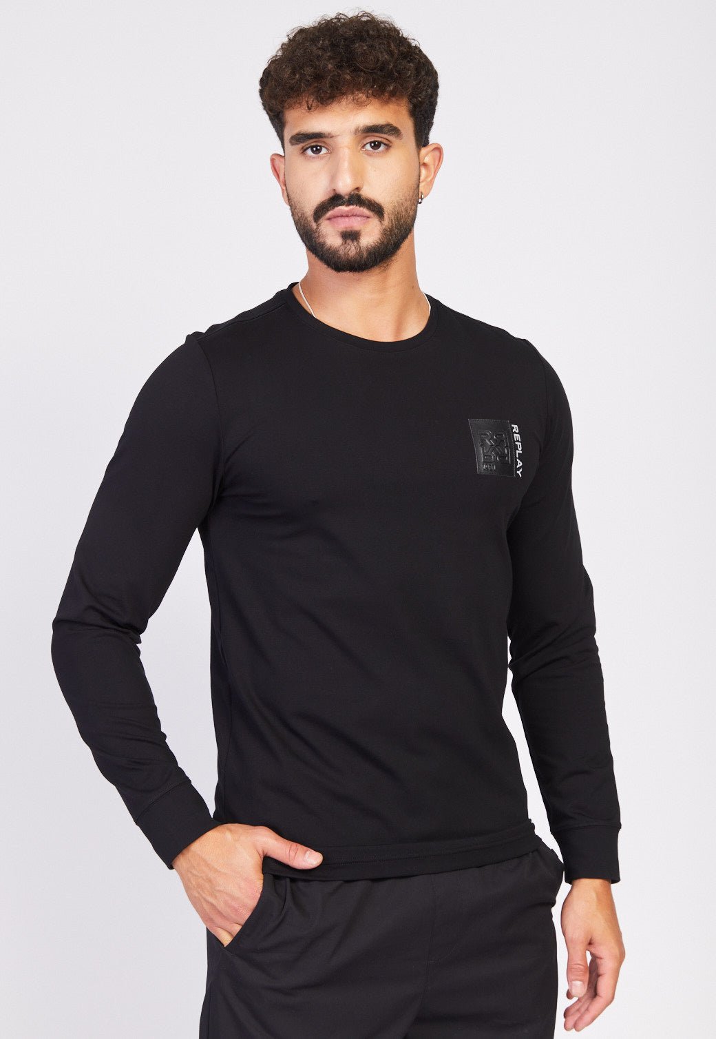 טי שירט לייקרה ארוכה גברים - Replay