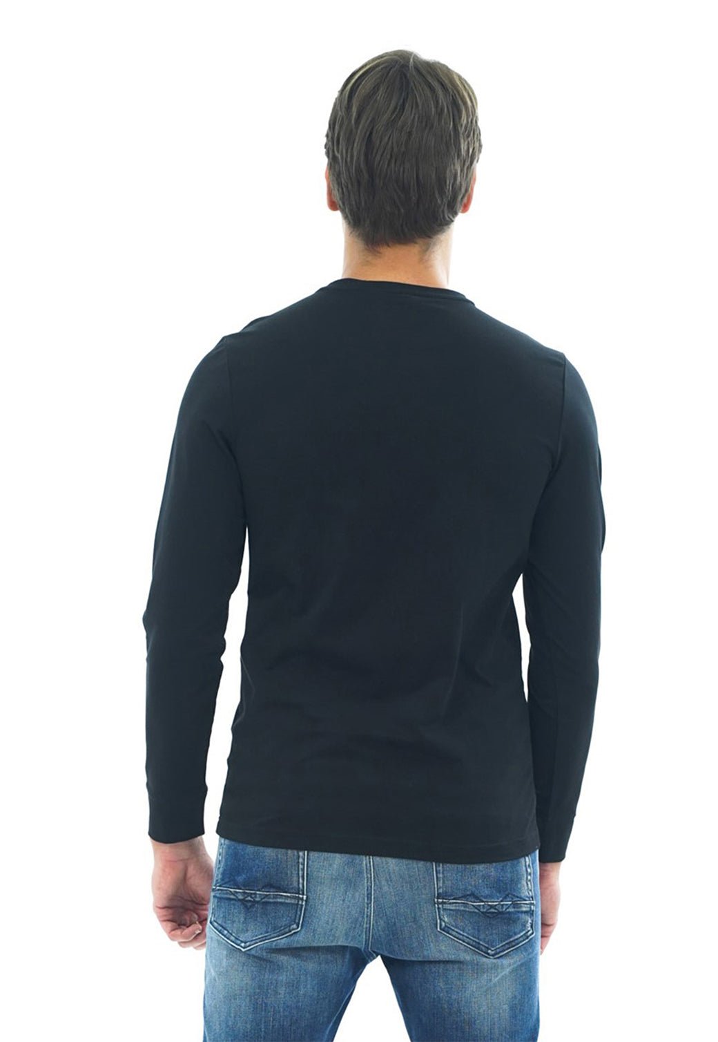 טי שירט לייקרה ארוכה הדפס תמונה בצד גברים - Replay