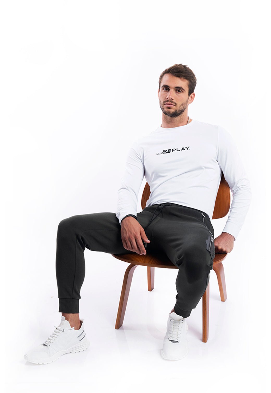 טי שירט לייקרה עם לוגו גברים - Replay