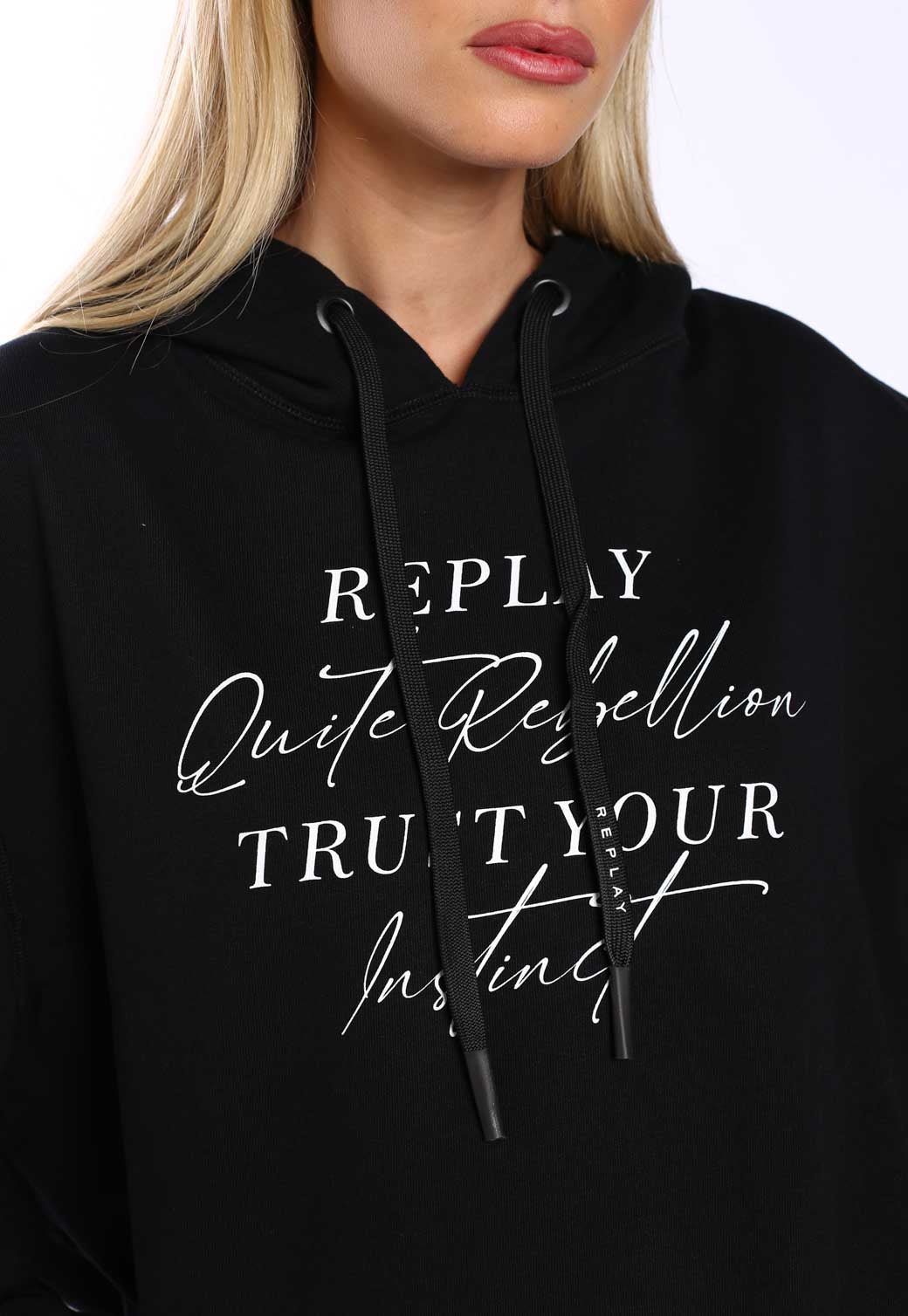 קפוצ'ון עם לוגו פרח בחזה נשים - Replay