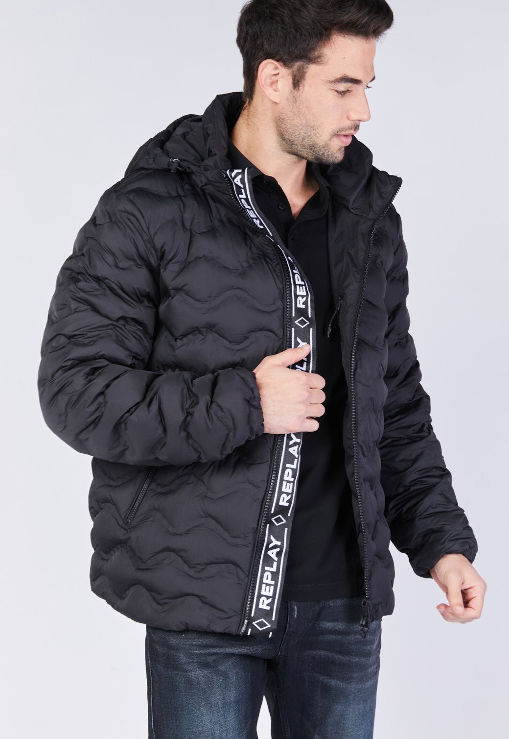 מעיל פוך עם לוגו גברים - Replay