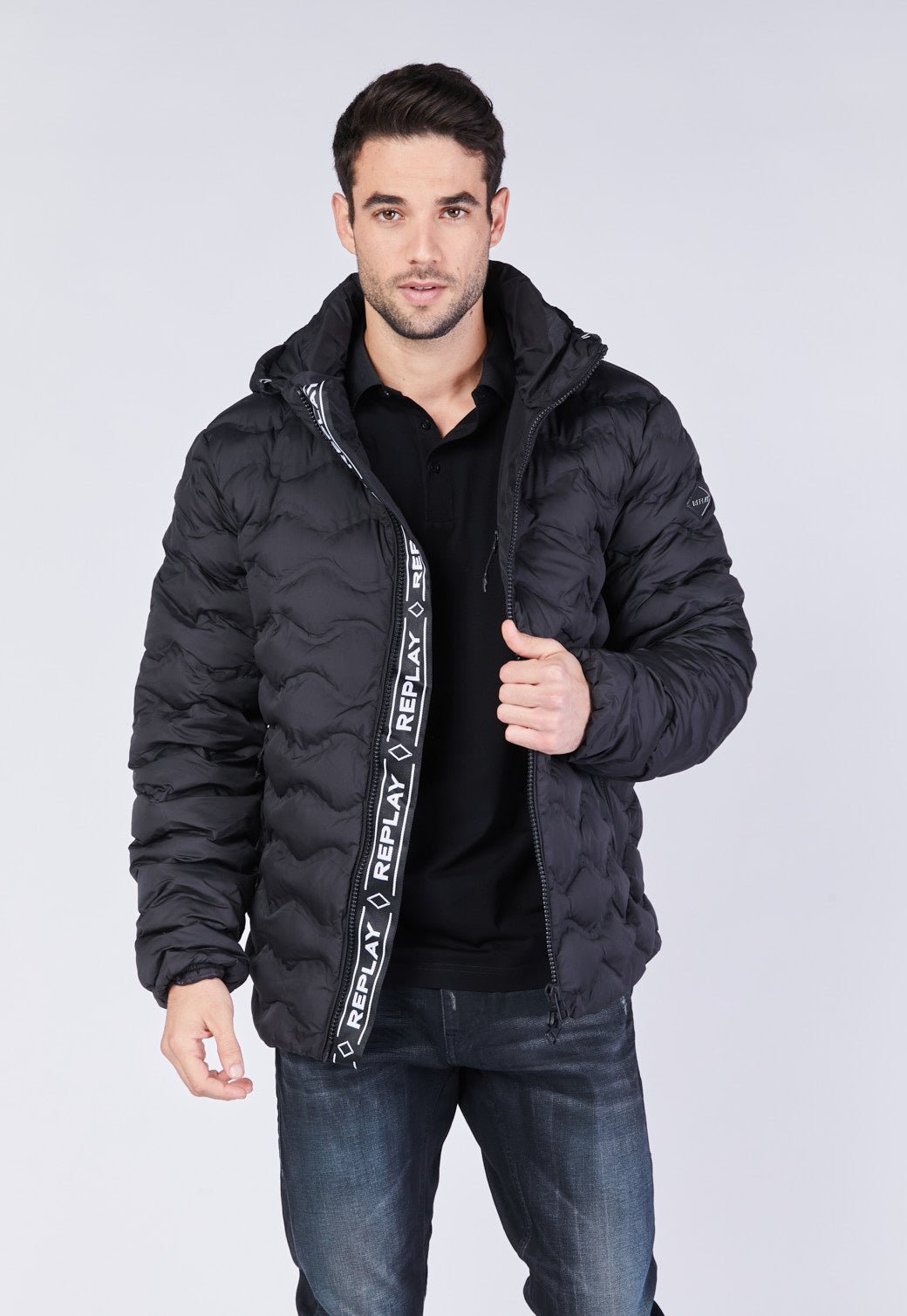 מעיל פוך עם לוגו גברים - Replay