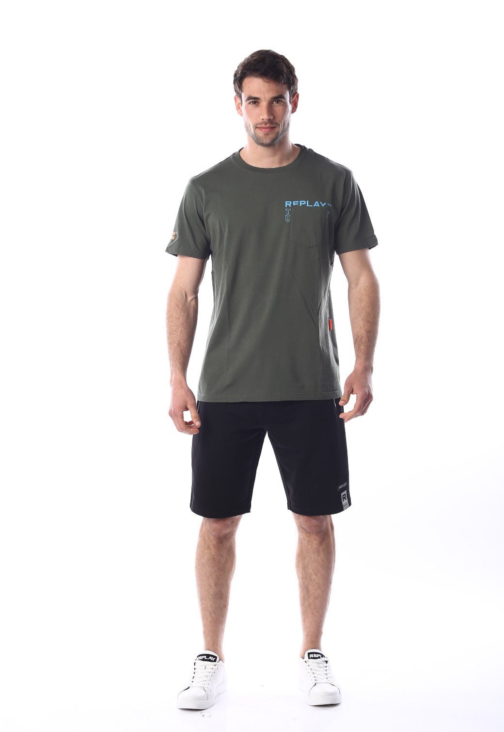 מכנסי פרנץ' טרי לוגו גברים - Replay