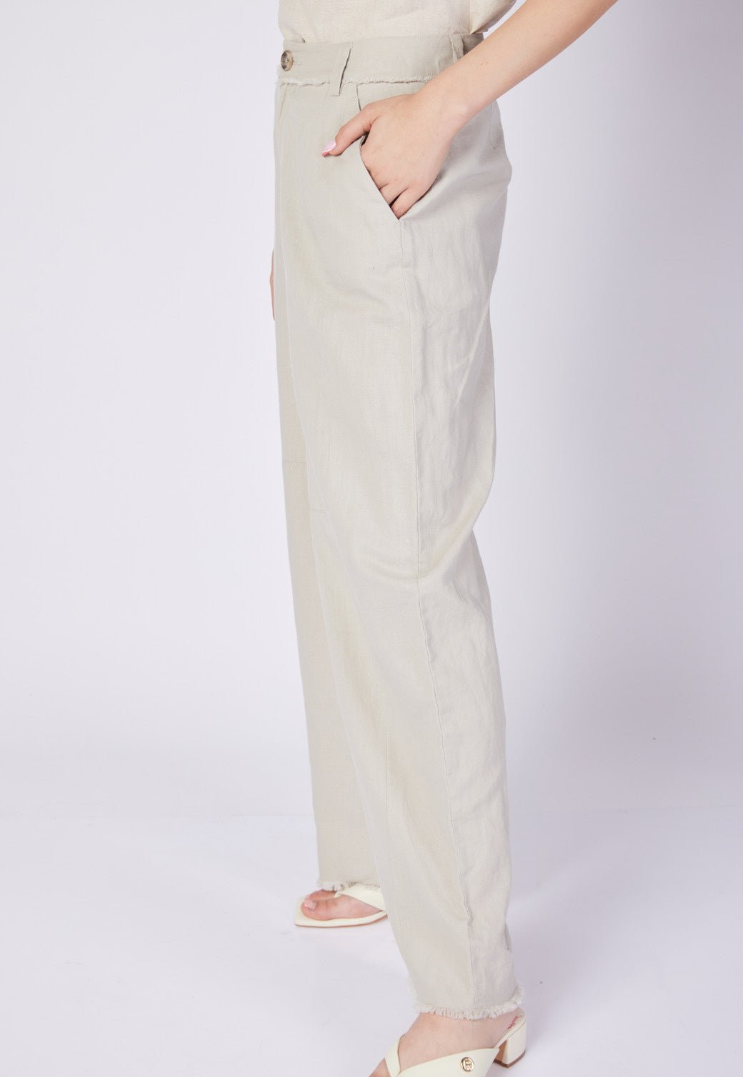 מכנסיים ארוכים מפשתן נשים - Replay