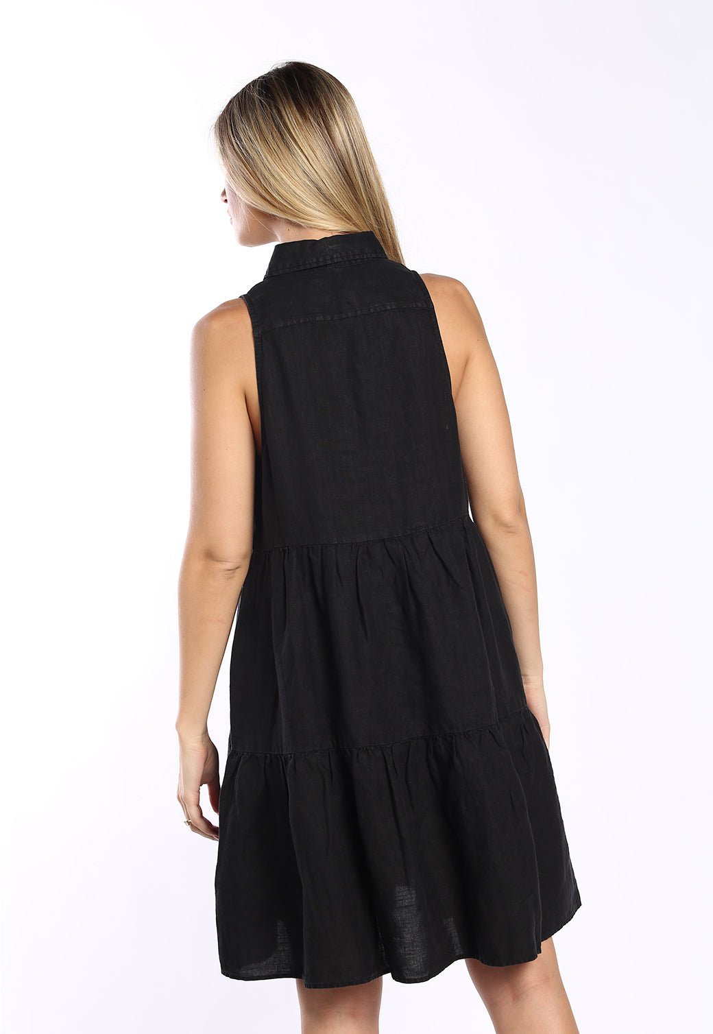 שמלת פשתן צווארון נשים - Replay