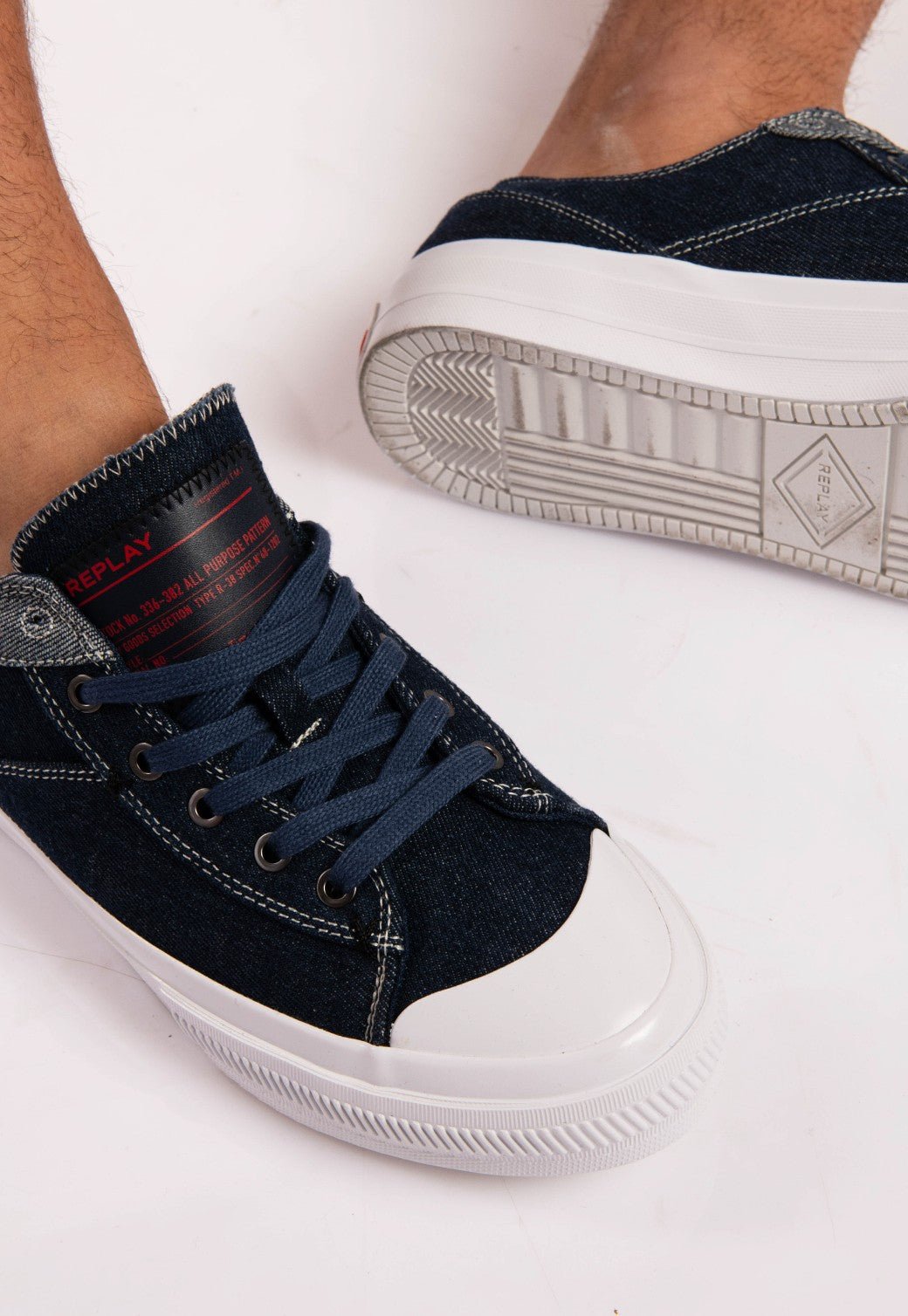 סניקרס Snap Low דנים Rv גברים - Replay