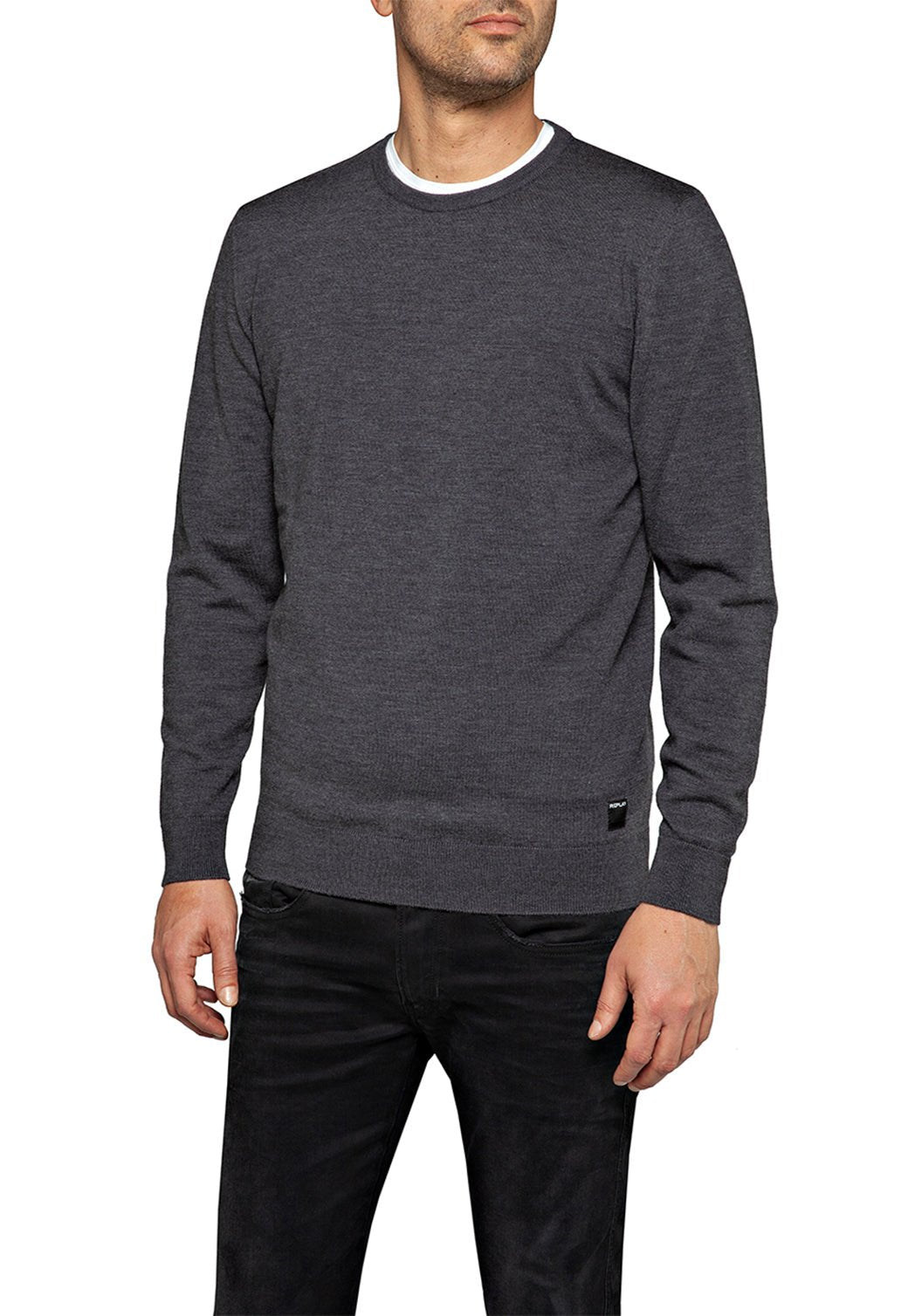 סריג חלק עם פץ' קטן גברים - Replay