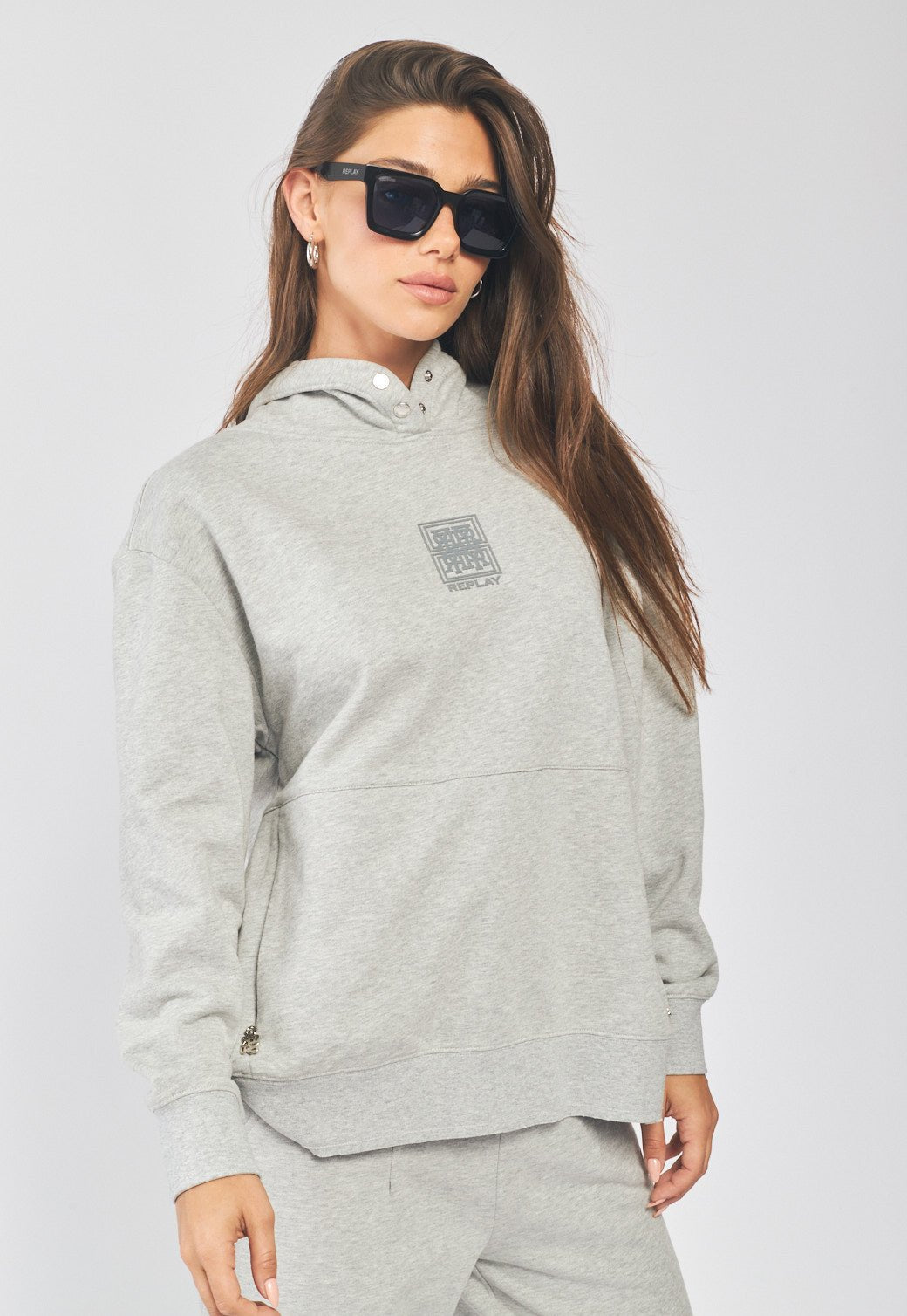 סווטשירט אוברסייז עם גב פתוח נשים - Replay