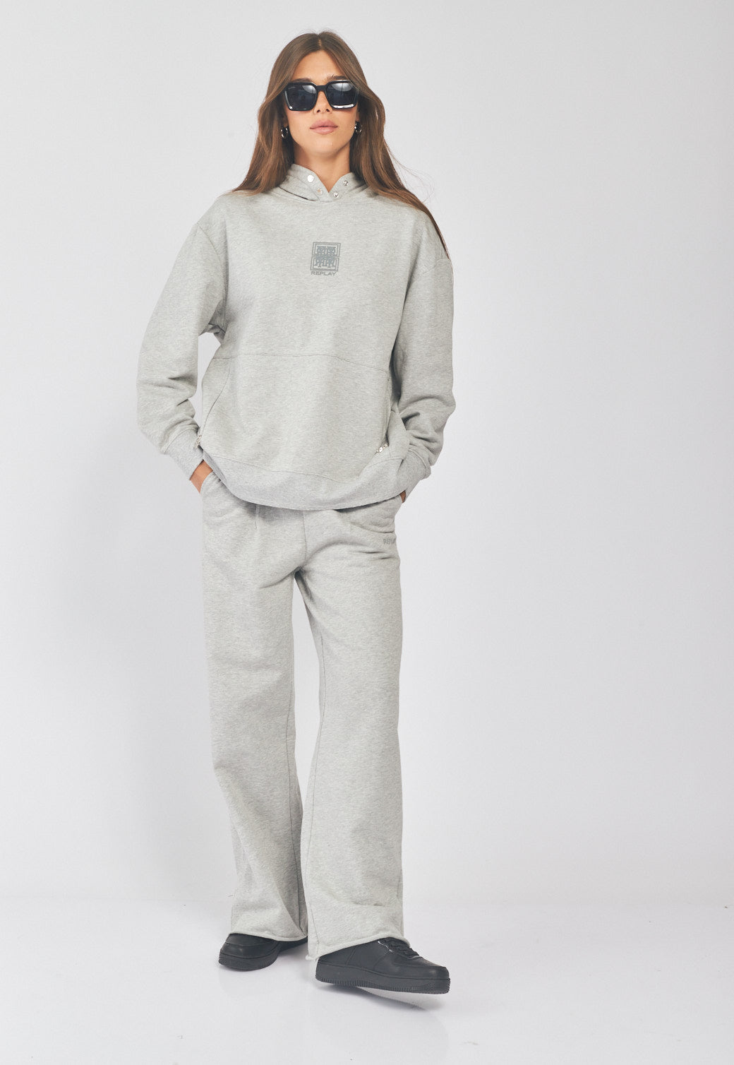 סווטשירט אוברסייז עם גב פתוח נשים - Replay