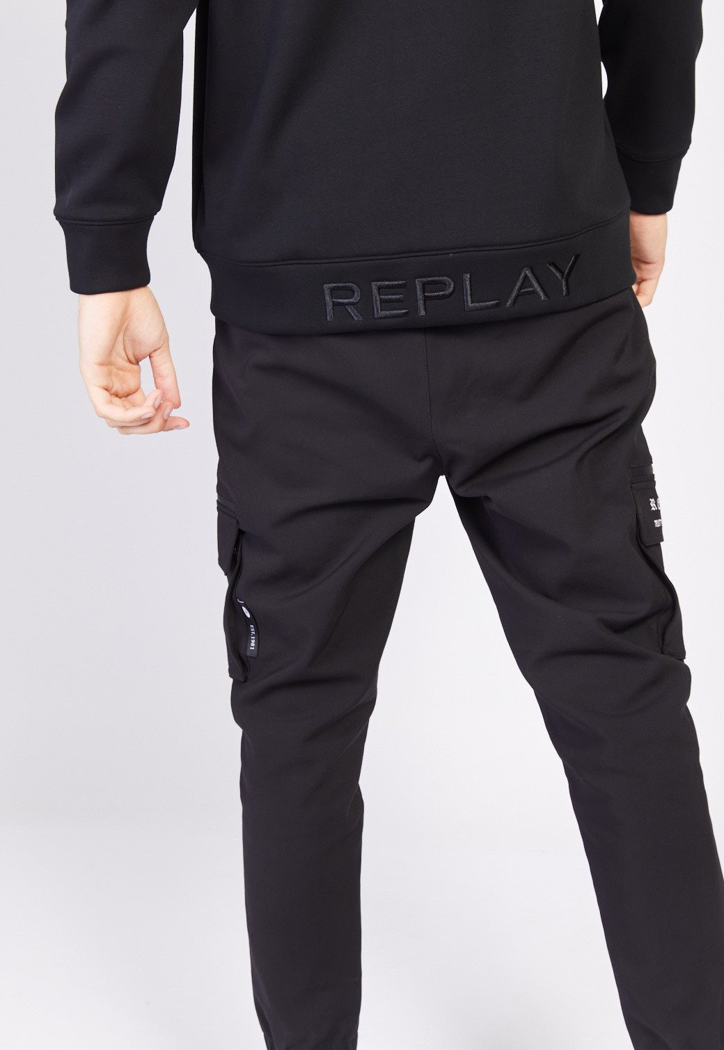 סווטשירט קפוצ'ון בטנת קטיפה גברים - Replay