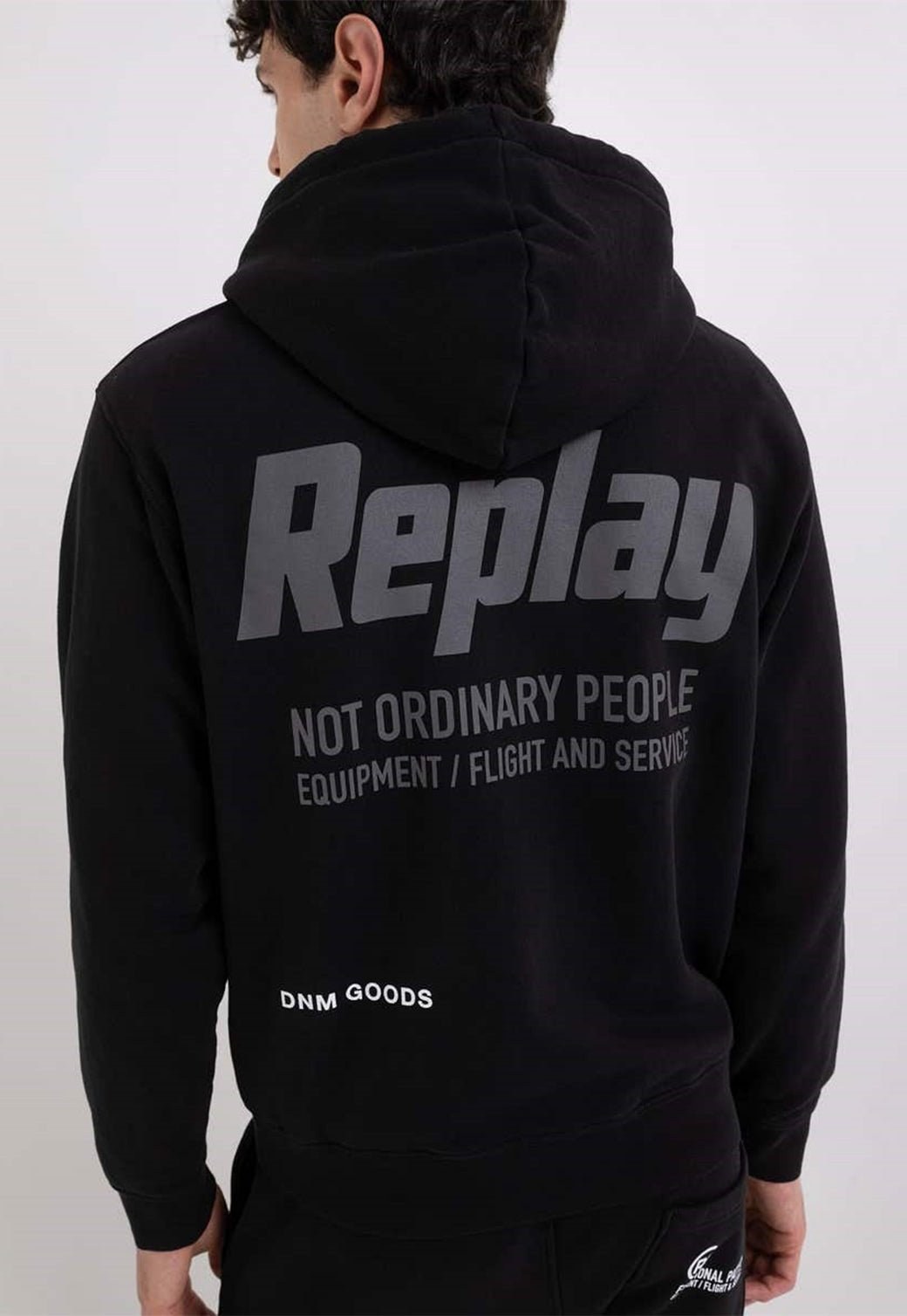 סווטשירט קפוצ'ון הדפס כיתוב גברים - Replay