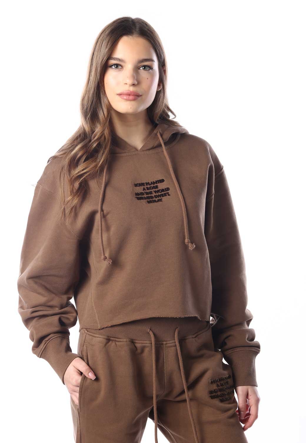 סווטשירט קפוצ'ון עם כיתוב בחזה נשים - Replay