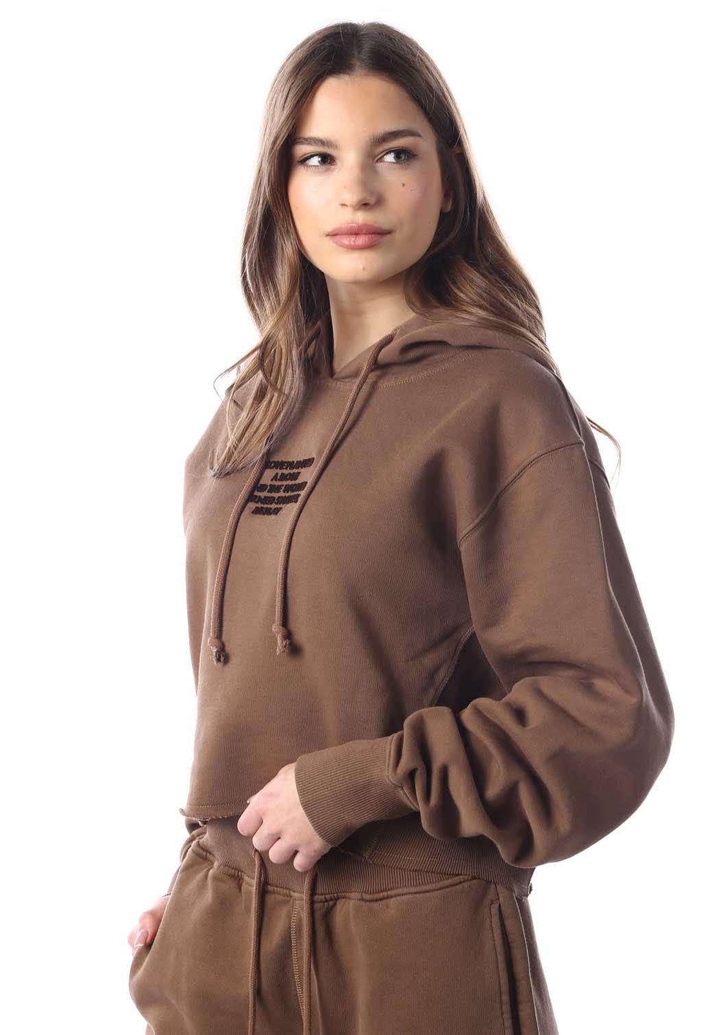 סווטשירט קפוצ'ון עם כיתוב בחזה נשים - Replay