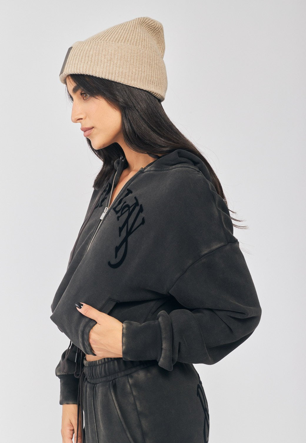 סווטשירט קפוצ'ון עם כיתוב נשים - Replay