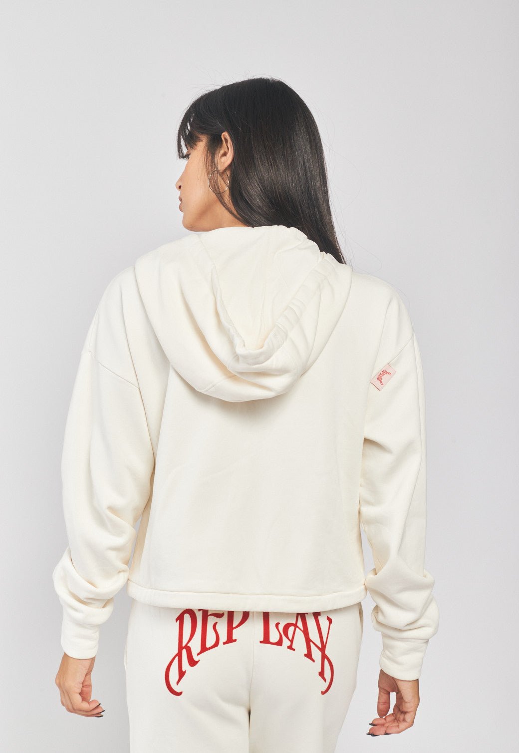 סווטשירט קפוצ'ון עם כיתוב נשים - Replay