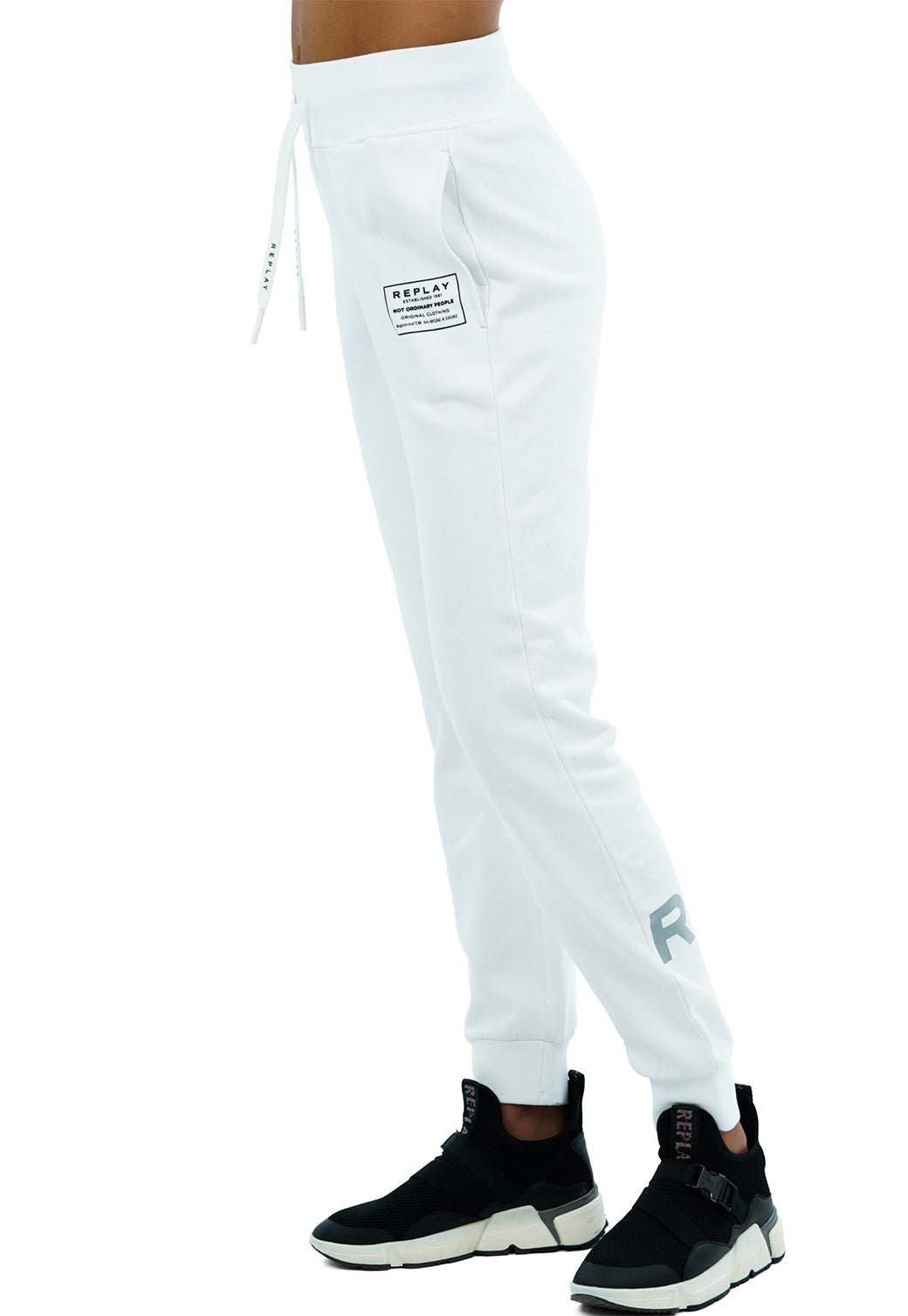 סווטשירט קפוצ'ון עם לוגו קטן קדימה ולוגו ריפלקטד בגב נשים - Replay