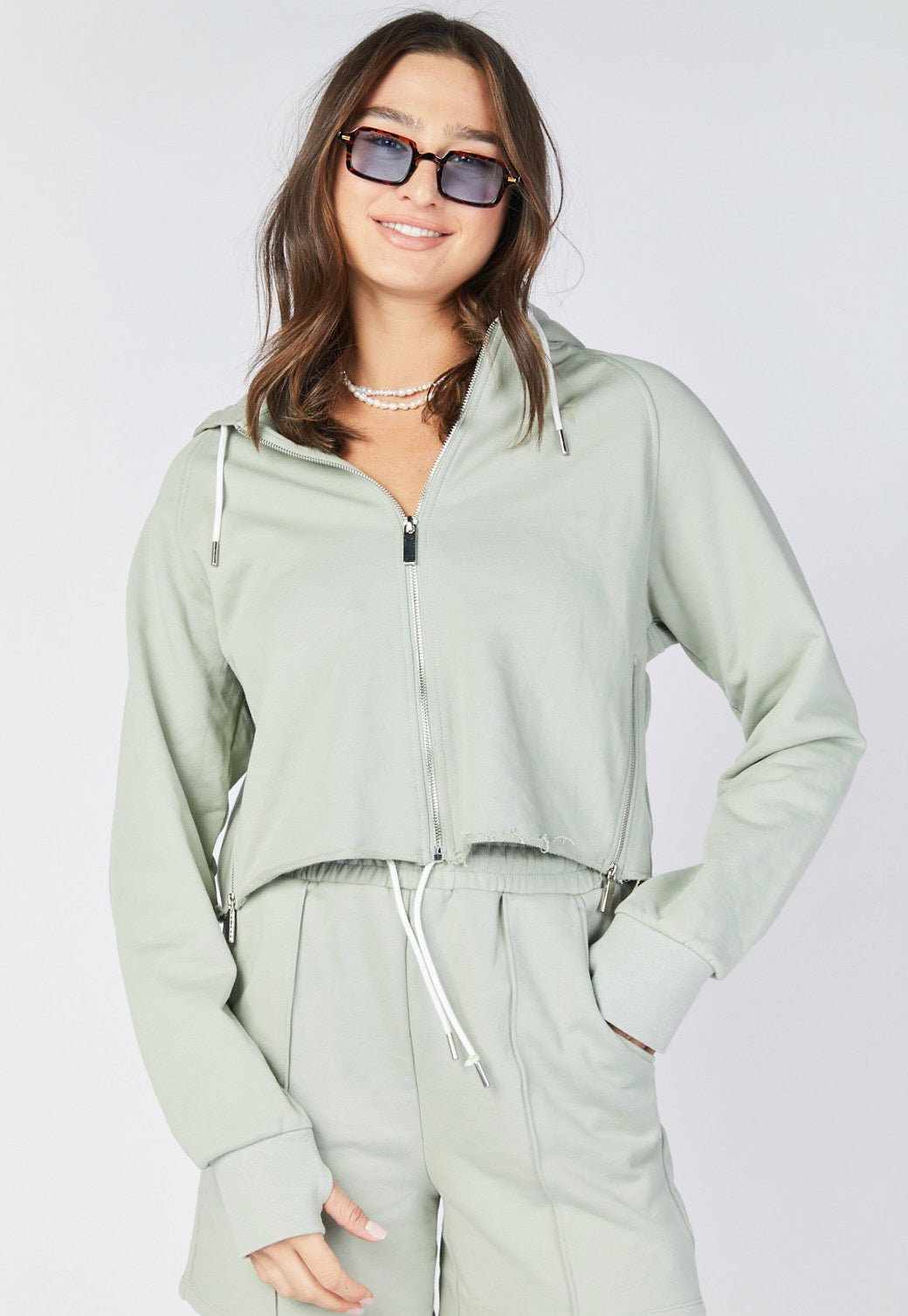 סווטשירט קפוצ'ון מרוכסן פרנץ' טרי נשים - Replay