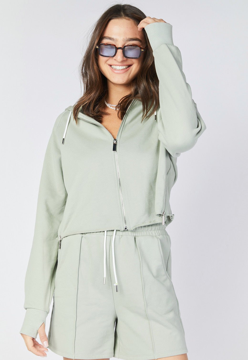 סווטשירט קפוצ'ון מרוכסן פרנץ' טרי נשים - Replay