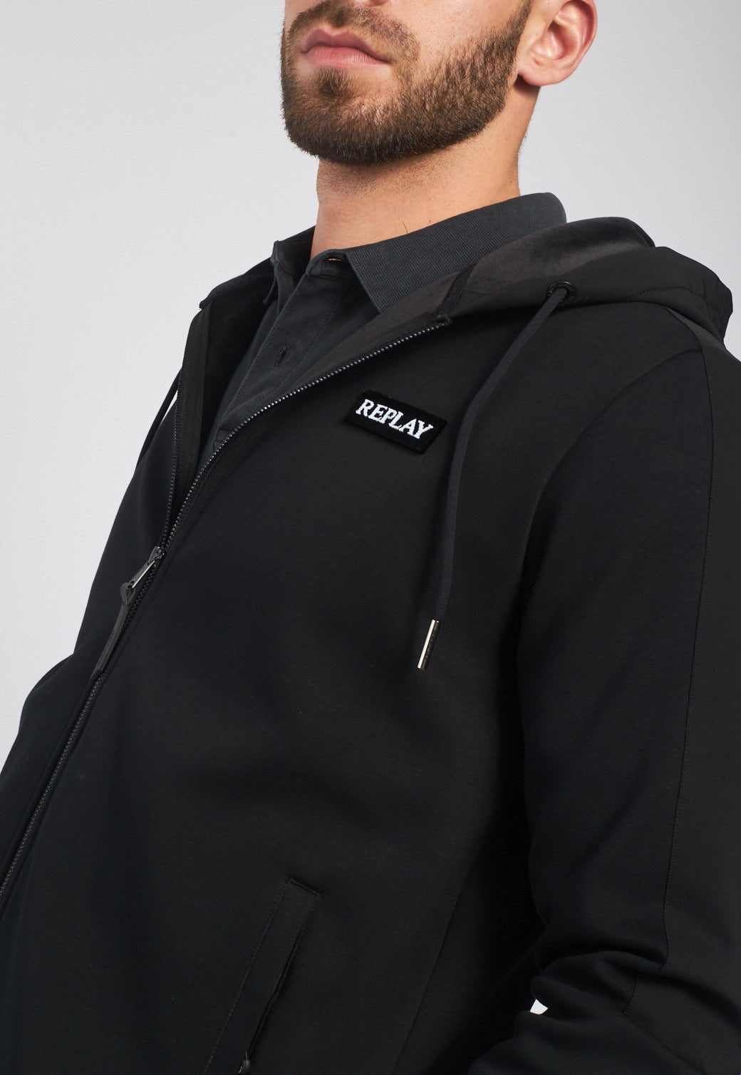 סווטשירט קפוצ'ון מרוכסן גברים - Replay