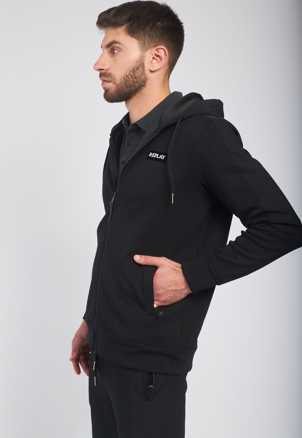 סווטשירט קפוצ'ון מרוכסן גברים - Replay