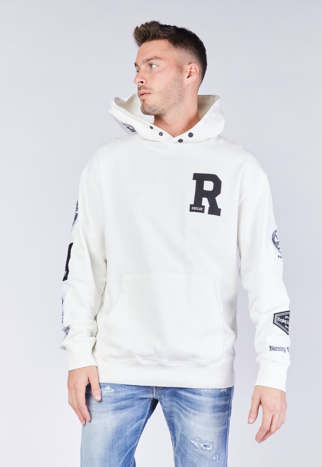 סווטשירט קפוצ'ון R פאץ' גברים - Replay