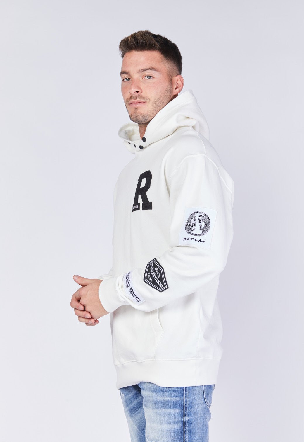 סווטשירט קפוצ'ון R פאץ' גברים - Replay