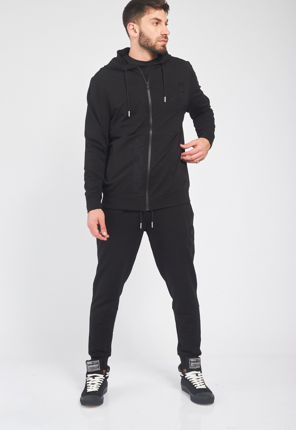 סווטשירט קפוצ'ון טרי גברים - Replay