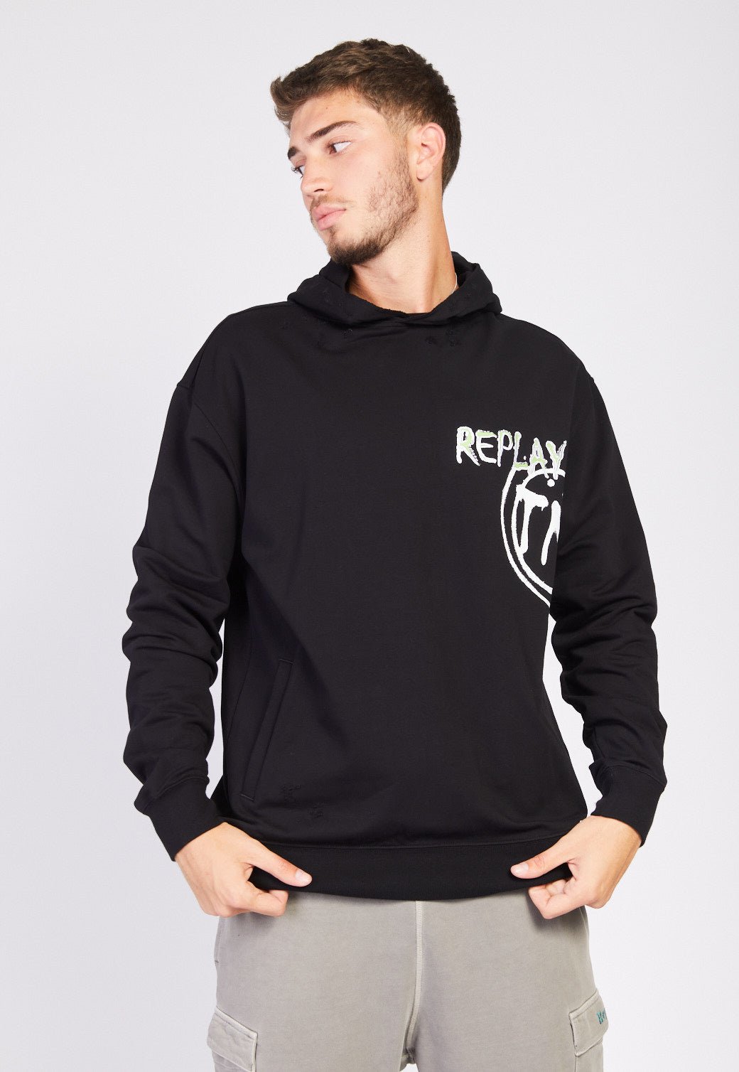 סווטשירט קפוצ'ון טרי רואו גברים - Replay