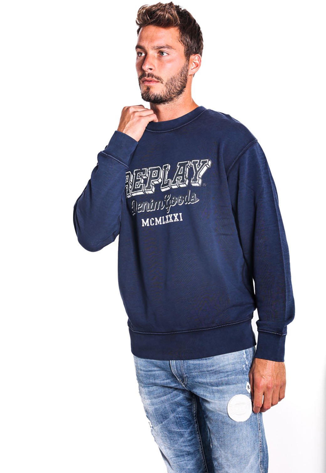 סווטשירט עם לוגו גברים - Replay