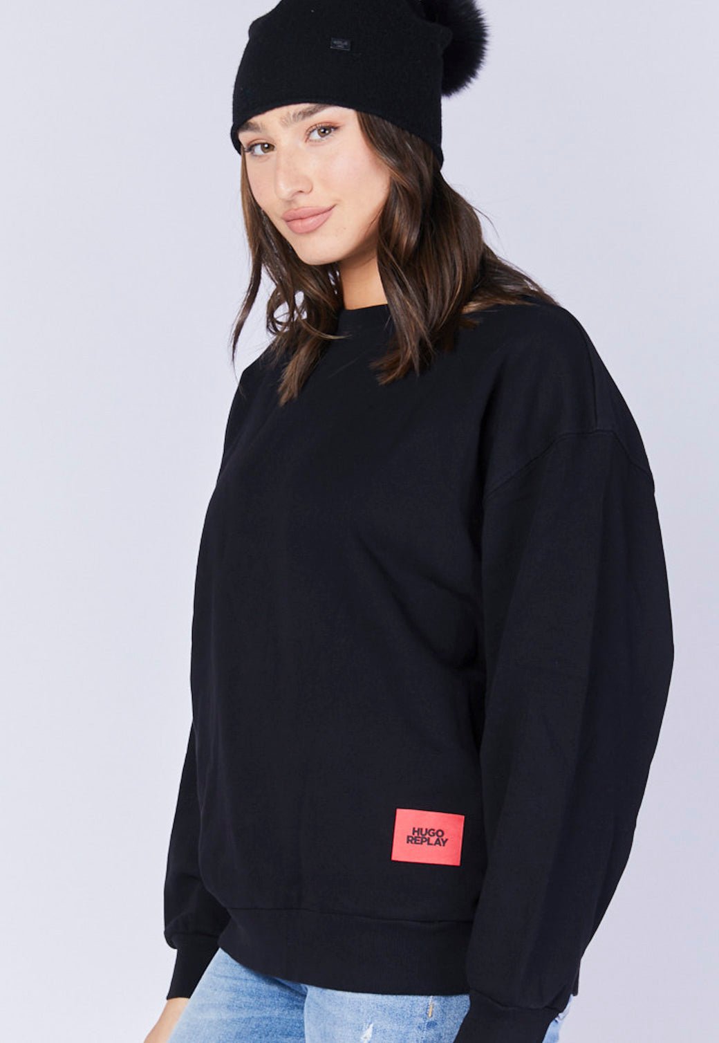 סווטשירט עם לוגו נשים מקולקציית REPLAY X HUGO - Replay