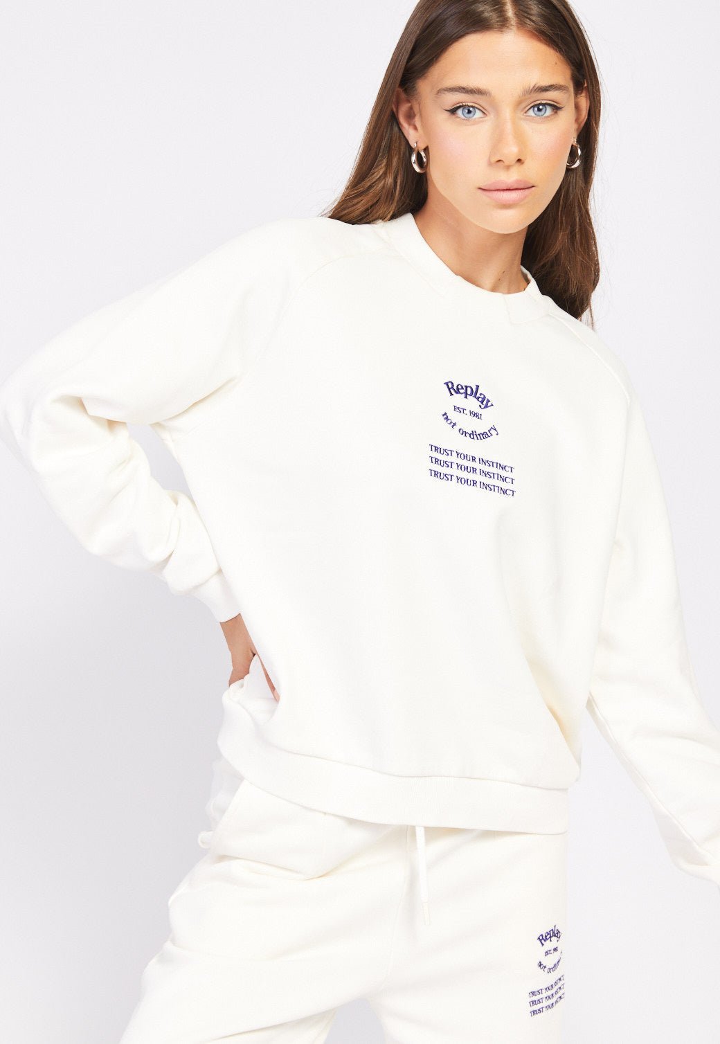 סווטשירט עם רקמת כיתוב נשים - Replay