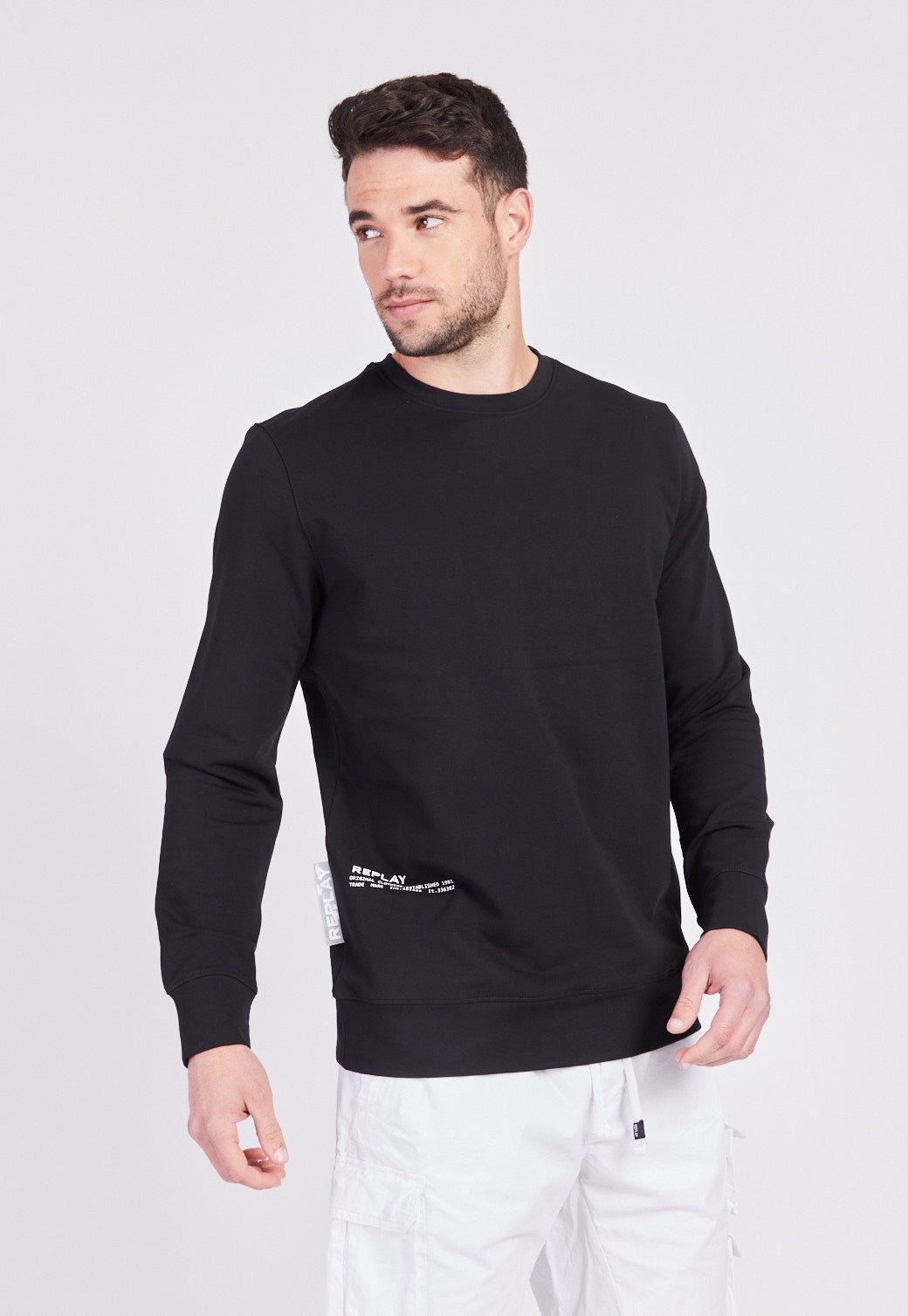 סווטשירט טרי עם לוגו זרוע גברים - Replay